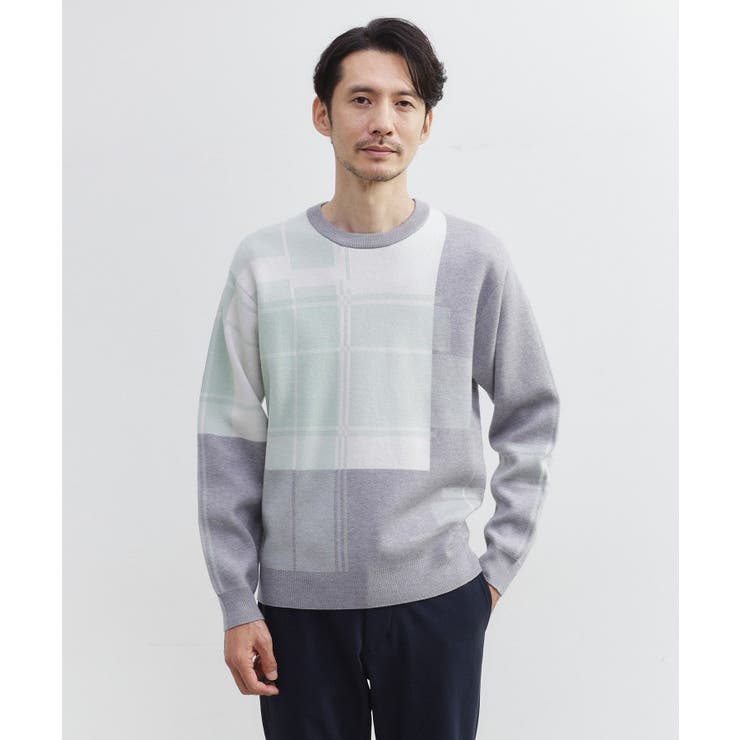 ランダム チェック ジャカード ニット | TAKEO KIKUCHI | 詳細画像8 
