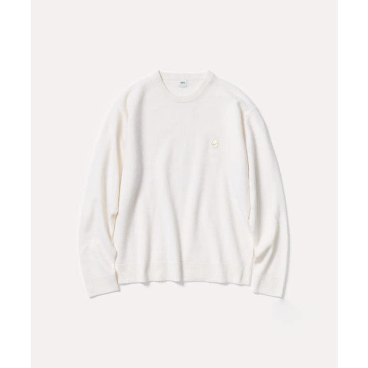 オフホワイト(003) | 【Air Palette Knit】ワンポイント カラーニット プルオーバー | TAKEO KIKUCHI