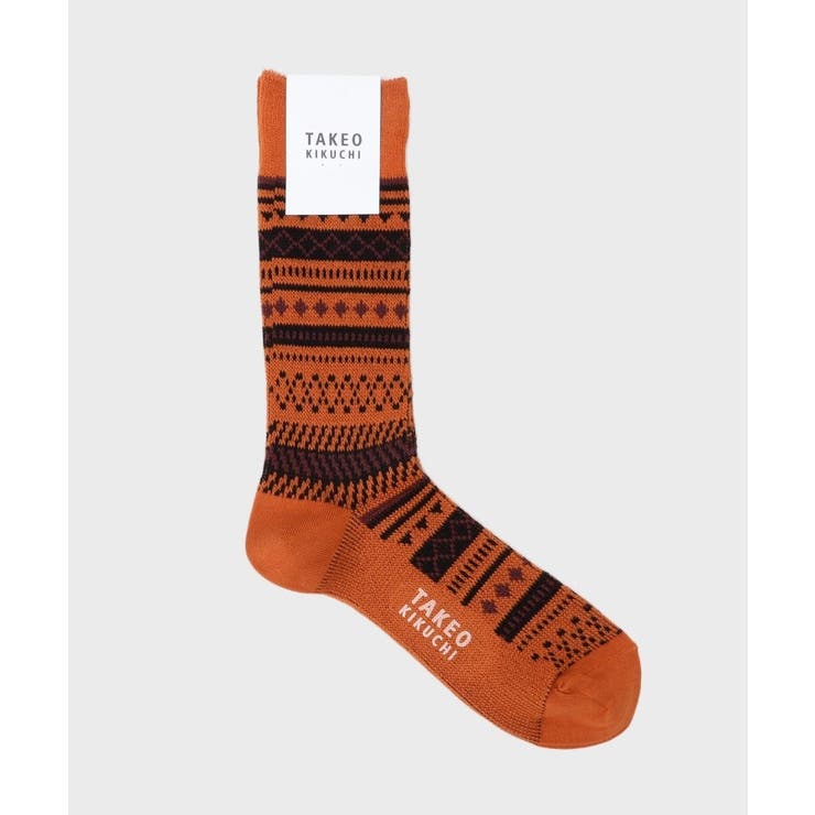 オレンジ(568) | フェアアイル柄ソックス | TAKEO KIKUCHI