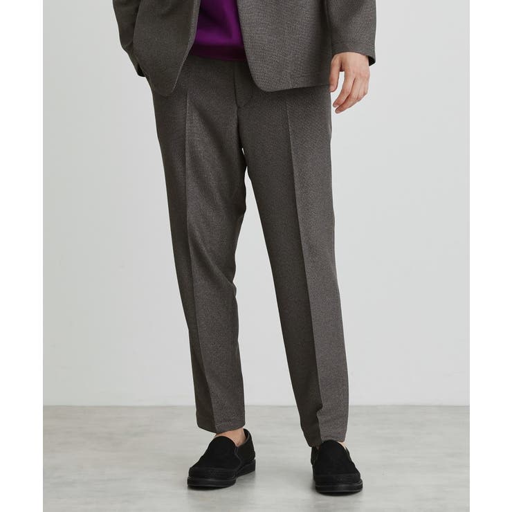 ブラック(019) | 【尾州織】後染め ドビーメッシュ イージーパンツ | TAKEO KIKUCHI