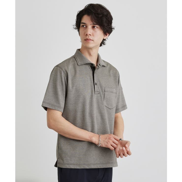 ブラック(419) | 千鳥柄ポロシャツ | TAKEO KIKUCHI