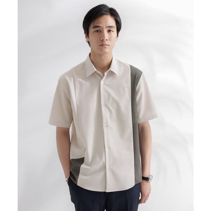 ライトグレー(511) | サイド切り替え 半袖シャツ | TAKEO KIKUCHI