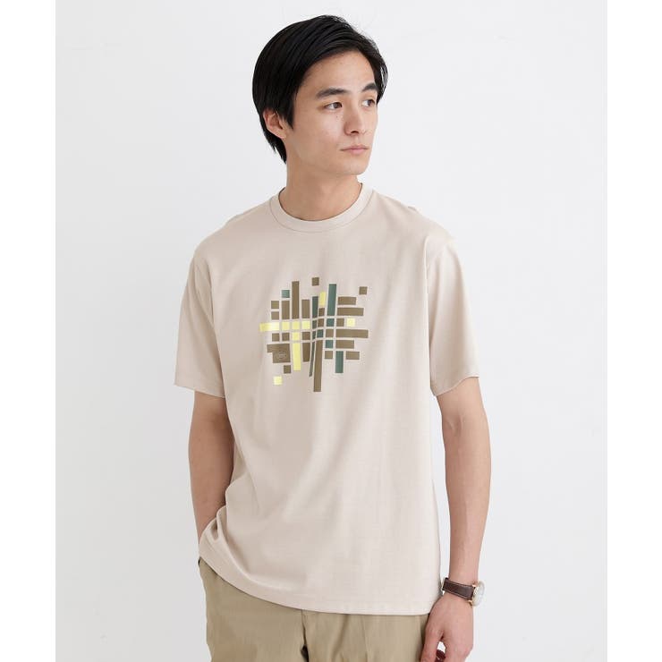 ライトベージュ(051) | モザイクロゴ ポンチTシャツ | TAKEO KIKUCHI