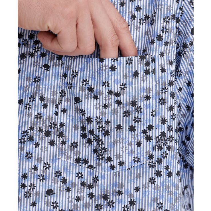 ストライプ小花プリント 半袖シャツ | TAKEO KIKUCHI | 詳細画像6 