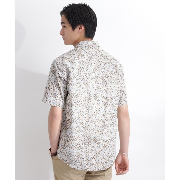 ストライプ小花プリント 半袖シャツ | TAKEO KIKUCHI | 詳細画像15 