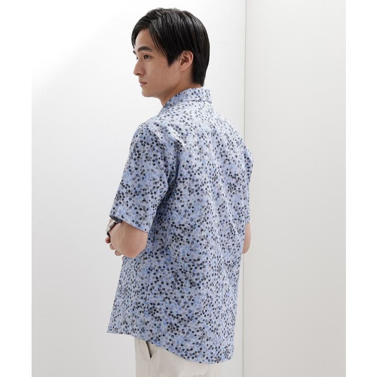 ストライプ小花プリント 半袖シャツ | TAKEO KIKUCHI | 詳細画像19 