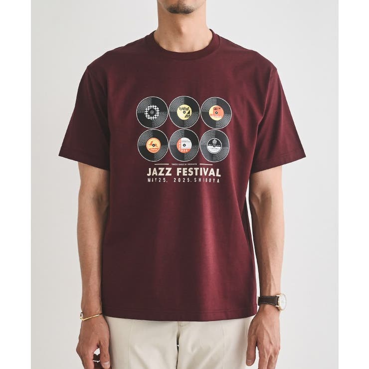 レコードプリント 天竺 Tシャツ | TAKEO KIKUCHI | 詳細画像2 