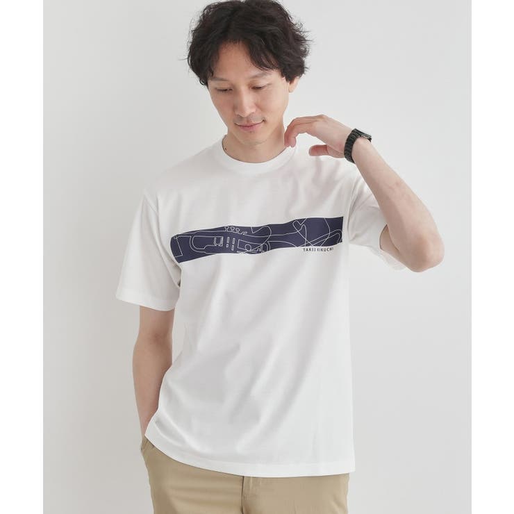 ホワイト(001) | バープリントポンチTシャツ | TAKEO KIKUCHI