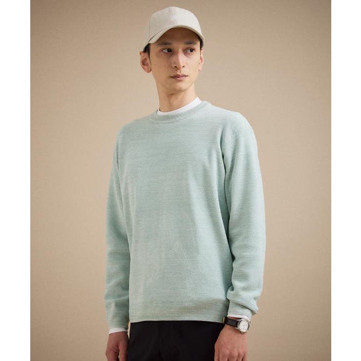 ミントグリーン(021) | カラーメランジ プルオーバーニット | TAKEO KIKUCHI