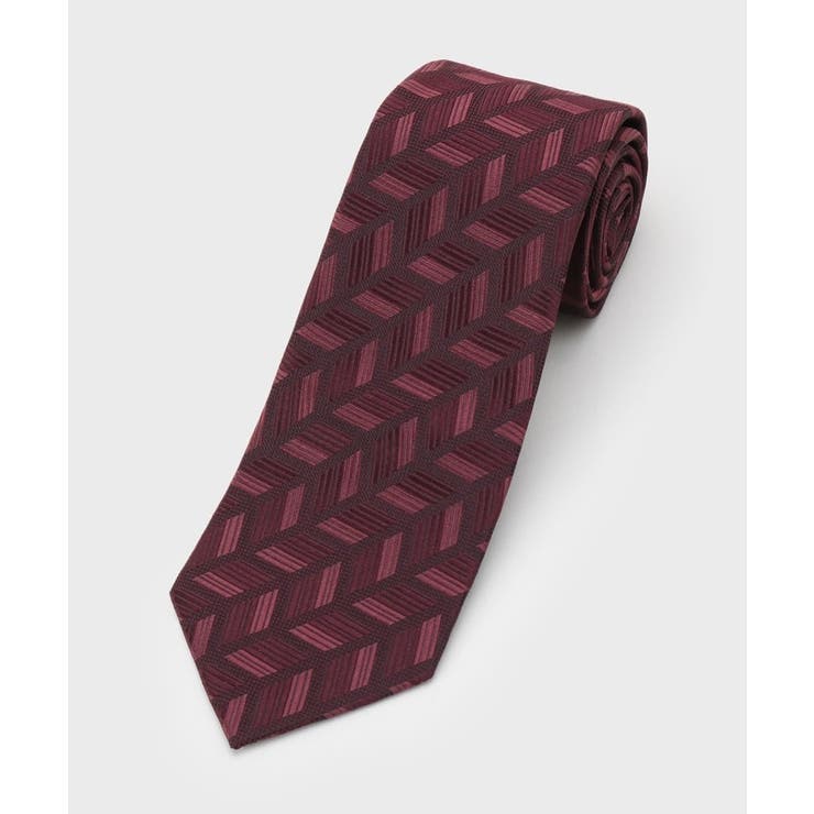 ボルドー(364) | 【縁起の良いネクタイ】PNJ矢羽根ストライプネクタイ | TAKEO KIKUCHI