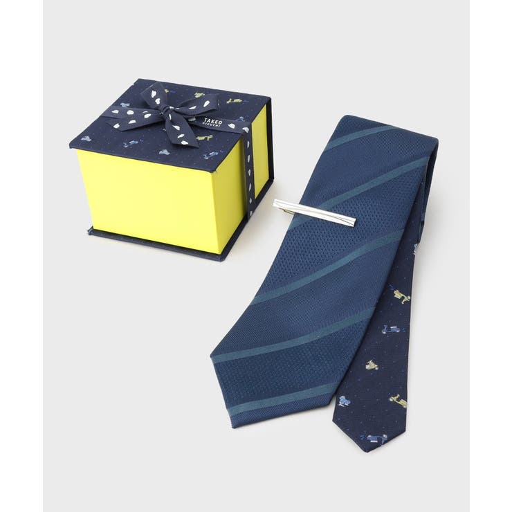 グリーン(022) | 【BOXセット】クラシックシャドーストライプ ネクタイ＆タイバー | TAKEO KIKUCHI