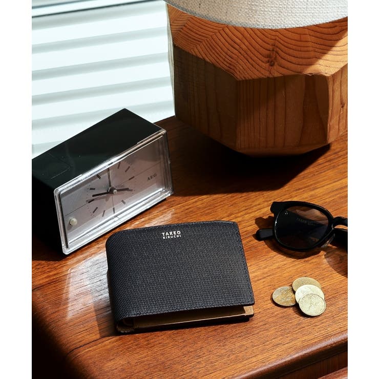 ネイビー(593) | 【ソフト＆ナチュラル】ミニメッシュ レザー 2つ折り財布 | TAKEO KIKUCHI