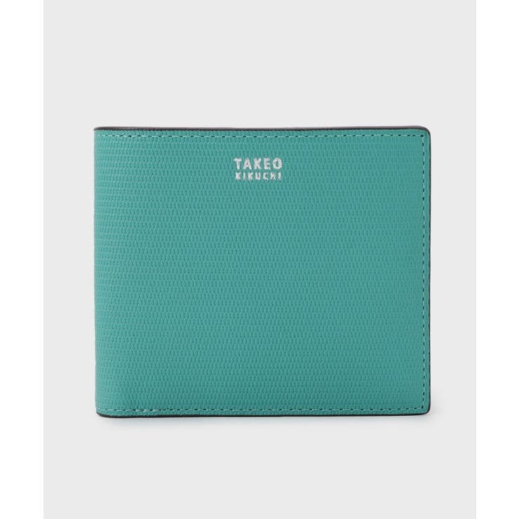 ブルーグリーン(597) | 【ソフト＆ナチュラル】ミニメッシュ レザー 2つ折り財布 | TAKEO KIKUCHI