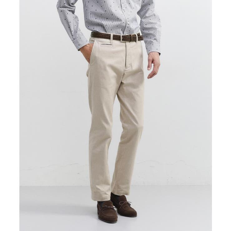 ベージュ(052) | 【全7サイズ×7色展開！】トップマルチヘリンボン パンツ | TAKEO KIKUCHI