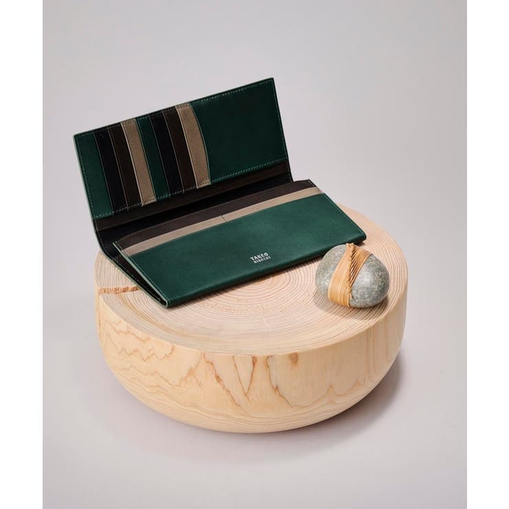 グリーン(524) | アンティーク調レザー 2つ折り長財布 | TAKEO KIKUCHI