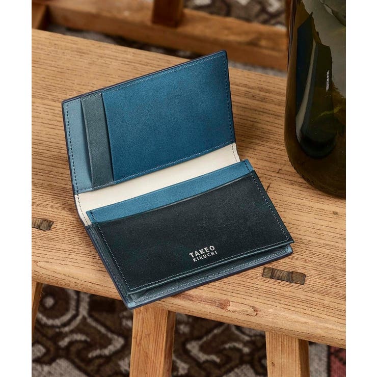 ネイビー(593) | アンティーク調レザー 名刺入れ | TAKEO KIKUCHI