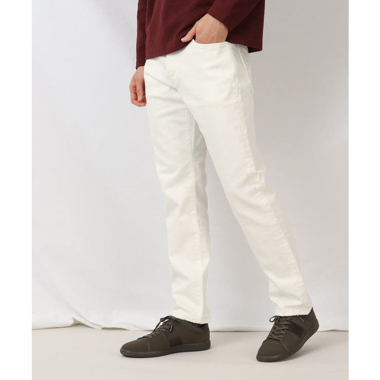 ホワイト(001) | 【日本製】ストレッチ デニムパンツ | TAKEO KIKUCHI