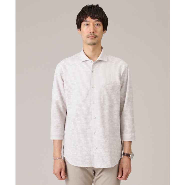 【抗菌防臭／7分袖】サッカージャージ ストライプシャツ | TAKEO KIKUCHI | 詳細画像40 