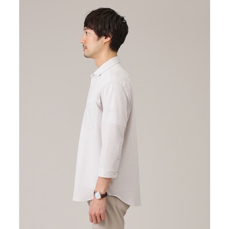 【抗菌防臭／7分袖】サッカージャージ ストライプシャツ | TAKEO KIKUCHI | 詳細画像41 