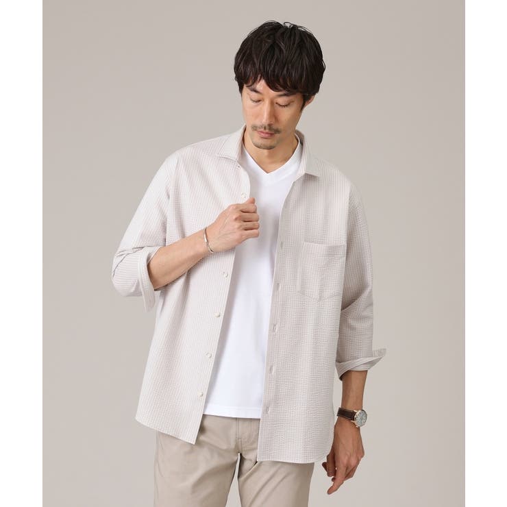 【抗菌防臭／7分袖】サッカージャージ ストライプシャツ | TAKEO KIKUCHI | 詳細画像10 