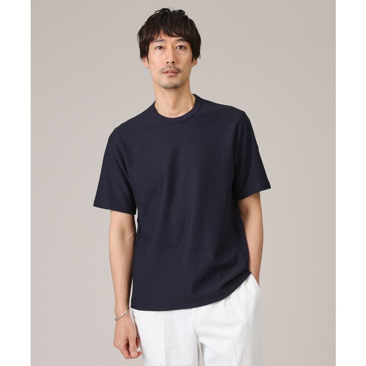 ネイビー(094) | 【尾州織/Made in JAPAN】メランジ Tシャツ | TAKEO KIKUCHI