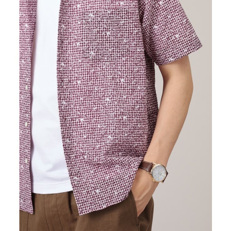 【無地・チェック・ボタニカル柄】リップル シャツ | TAKEO KIKUCHI | 詳細画像14 