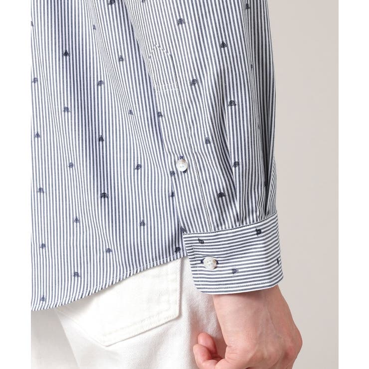 ハットモチーフ ジャカード ストライプ シャツ | TAKEO KIKUCHI | 詳細画像8 