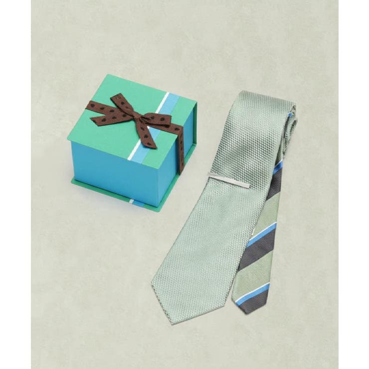ライトグリーン(020) | 【BOXセット】ベーシック メランジ ネクタイ＆タイバー | TAKEO KIKUCHI