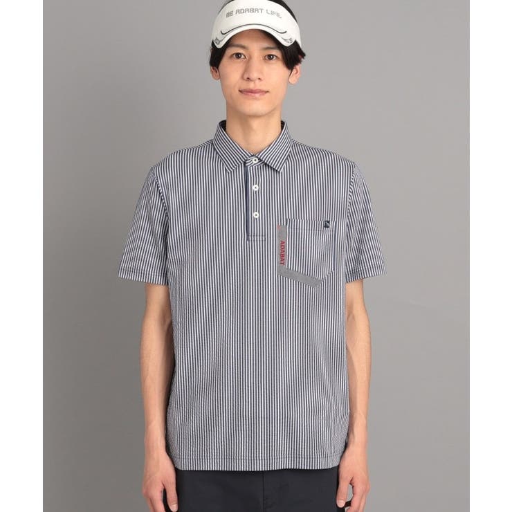 サッカーストライプ ポケットあり 半袖ポロシャツ | adabatmen | 詳細画像16 