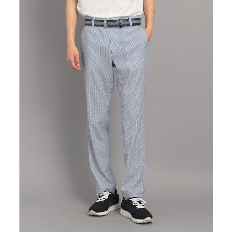 ブルー(191) | 【撥水加工】千鳥デザイン ストレートパンツ | adabatmen