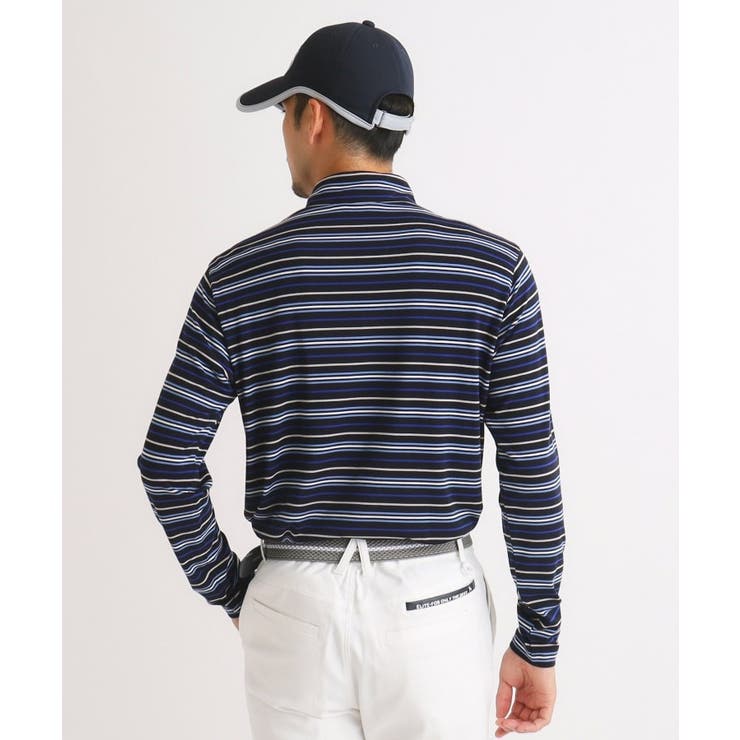 【吸湿発熱】ボーダーデザイン 長袖ハーフジッププルオーバー | adabatmen | 詳細画像6 