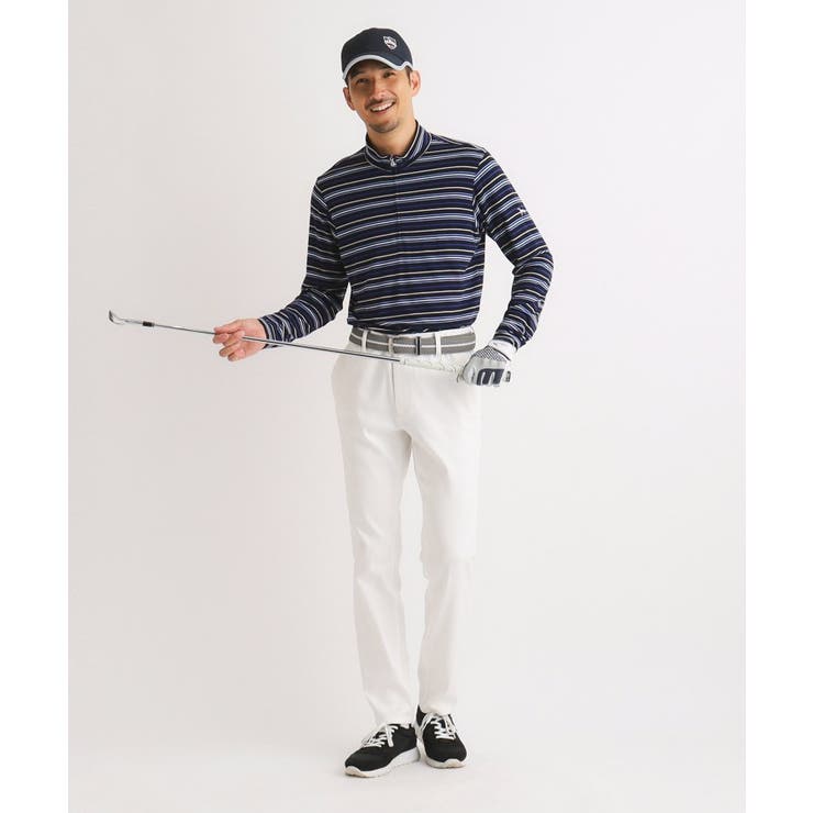 【吸湿発熱】ボーダーデザイン 長袖ハーフジッププルオーバー | adabatmen | 詳細画像8 