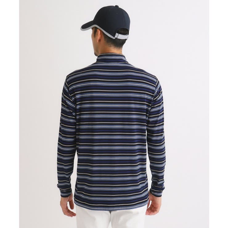 【吸湿発熱】ボーダーデザイン 長袖ハーフジッププルオーバー | adabatmen | 詳細画像13 