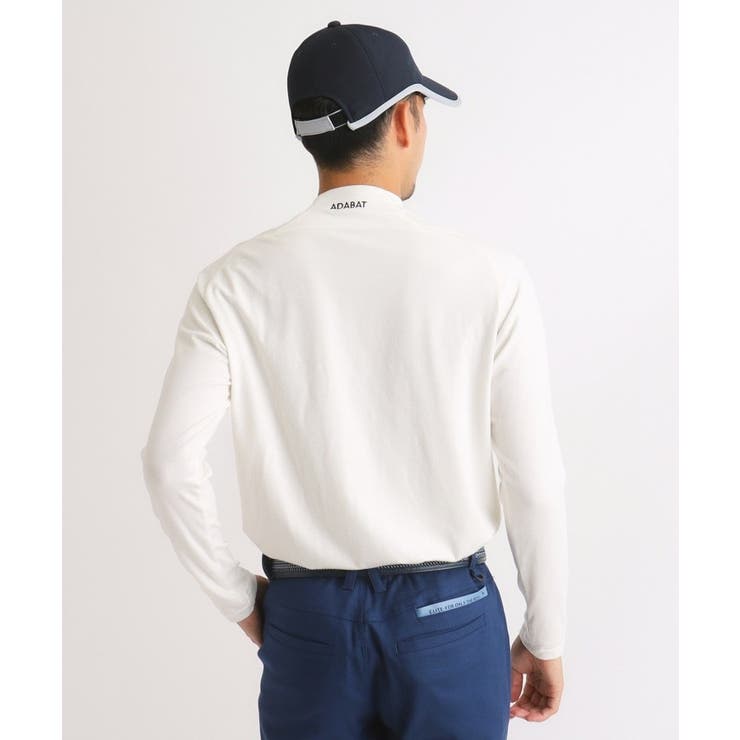 【吸湿発熱】メッセージロゴデザイン 長袖モックネックプルオーバー | adabatmen | 詳細画像1 