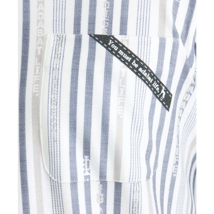 JAZZモチーフ ストライプデザイン 長袖ポロシャツ | adabatmen | 詳細画像4 