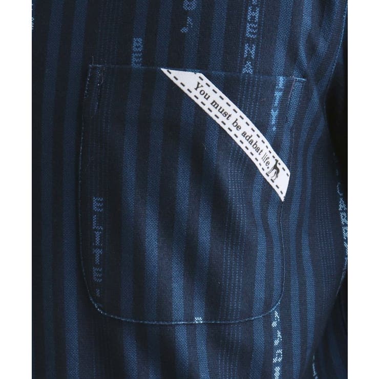 JAZZモチーフ ストライプデザイン 長袖ポロシャツ | adabatmen | 詳細画像9 