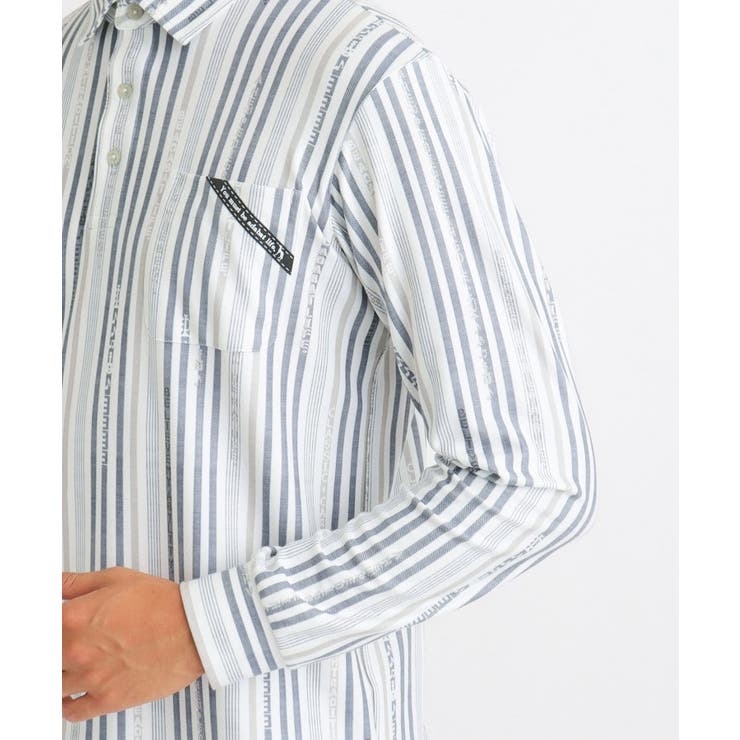 JAZZモチーフ ストライプデザイン 長袖ポロシャツ | adabatmen | 詳細画像15 