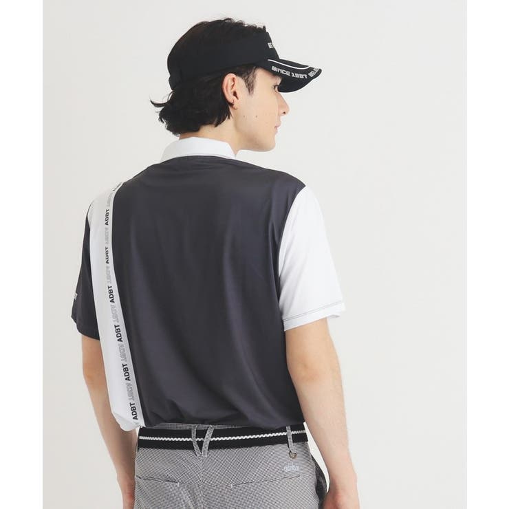 【ADBT】ツートーンカラーデザイン 半袖ポロシャツ | adabatmen | 詳細画像1 