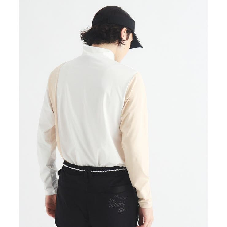 【ADBT】ツートーンカラーデザイン 長袖モックネックプルオーバー | adabatmen | 詳細画像1 