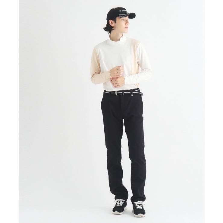 【ADBT】ツートーンカラーデザイン 長袖モックネックプルオーバー | adabatmen | 詳細画像2 