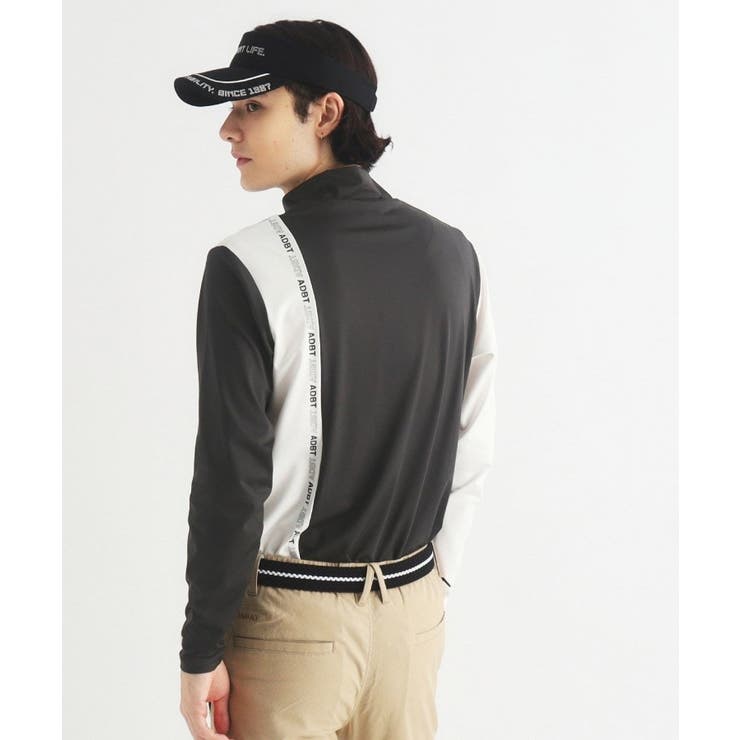 【ADBT】ツートーンカラーデザイン 長袖モックネックプルオーバー | adabatmen | 詳細画像6 