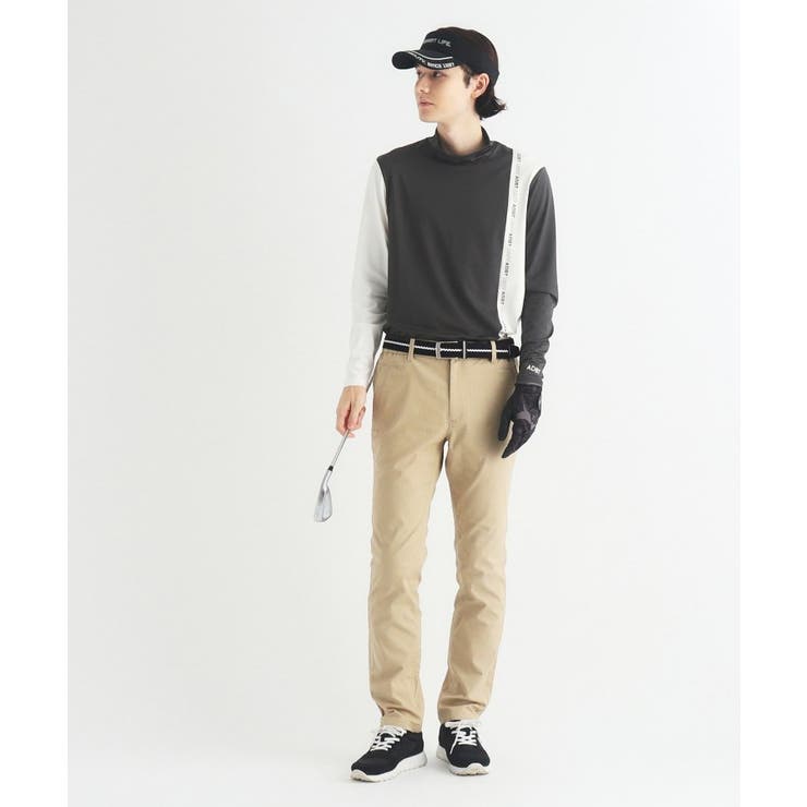 【ADBT】ツートーンカラーデザイン 長袖モックネックプルオーバー | adabatmen | 詳細画像8 