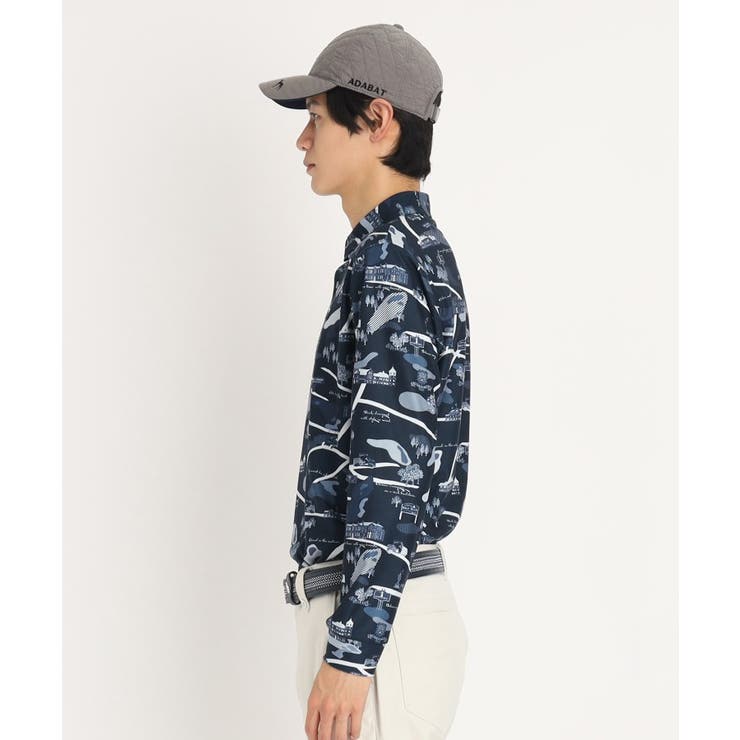 ゴルフマップデザイン 長袖ポロシャツ | adabatmen | 詳細画像10 