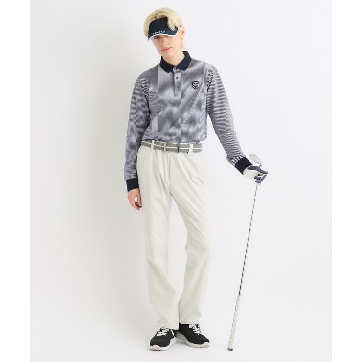 サッカーストライプ 長袖ポロシャツ | adabatmen | 詳細画像3 