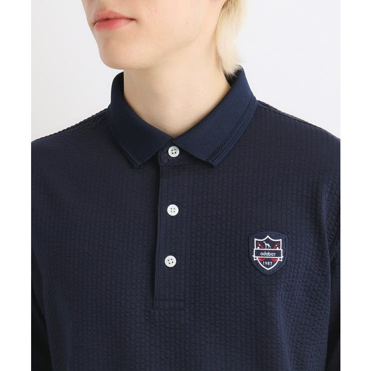 サッカーストライプ 長袖ポロシャツ | adabatmen | 詳細画像14 