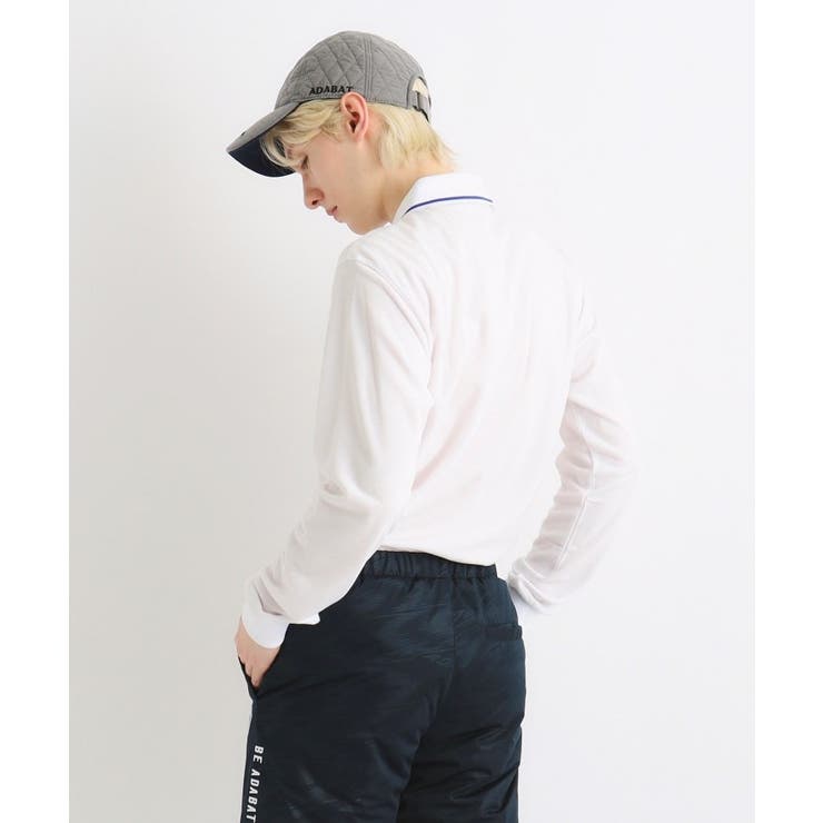 【吸湿発熱】鍵盤ロゴデザイン 長袖ポロシャツ | adabatmen | 詳細画像1 