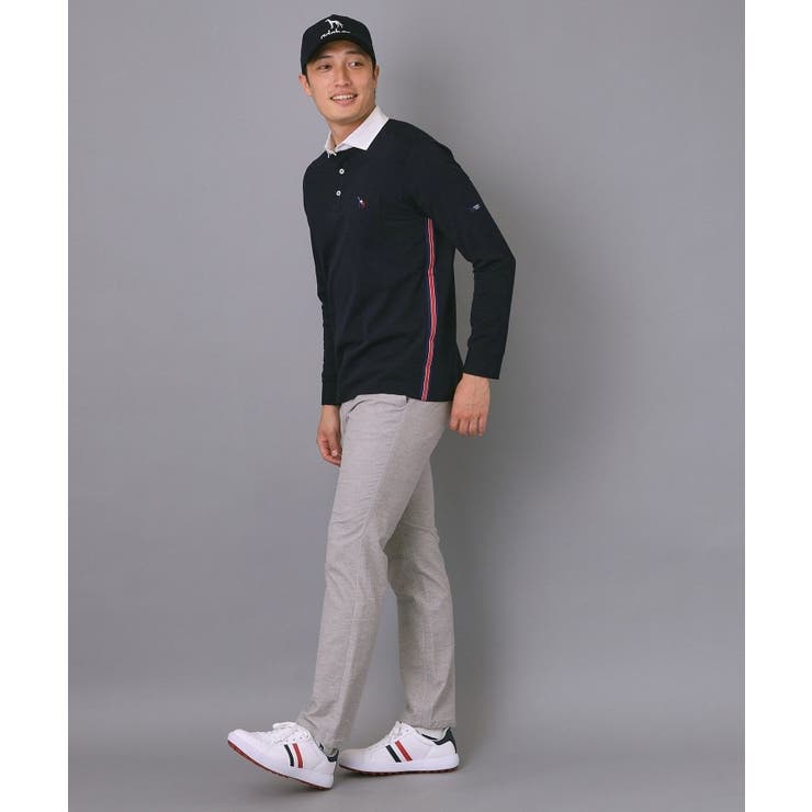 吸水速乾 サッカーストライプ長袖ポロシャツ | adabatmen | 詳細画像11 