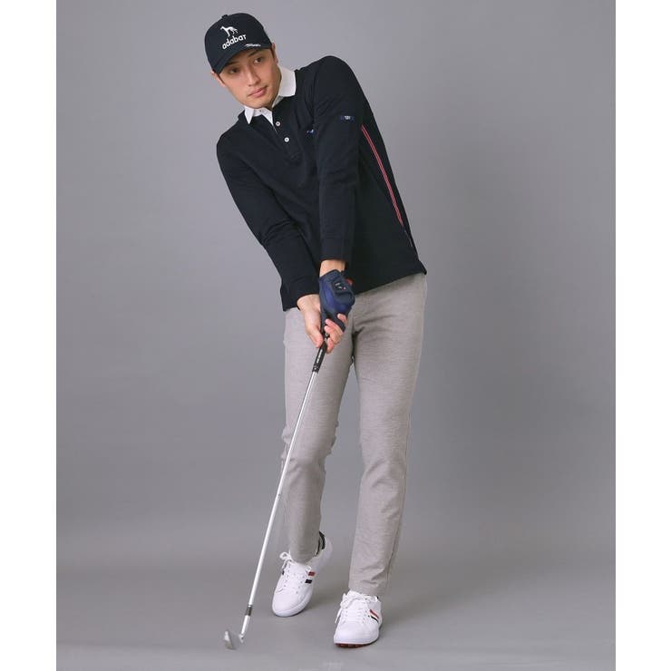 吸水速乾 サッカーストライプ長袖ポロシャツ | adabatmen | 詳細画像12 