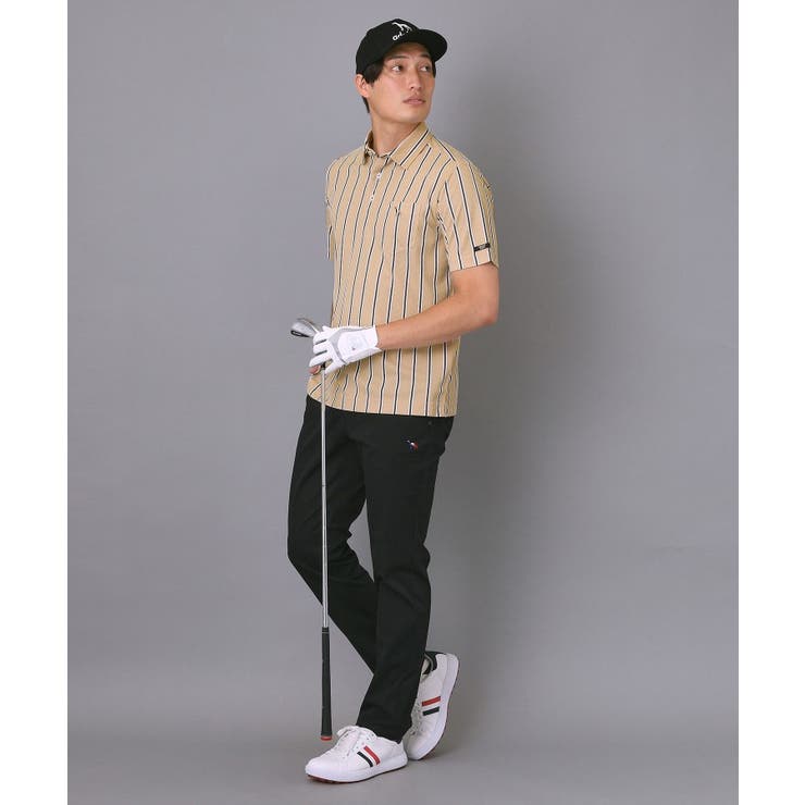 吸水速乾 UVカット ワインシャンブレーストライプポロシャツ | adabatmen | 詳細画像3 