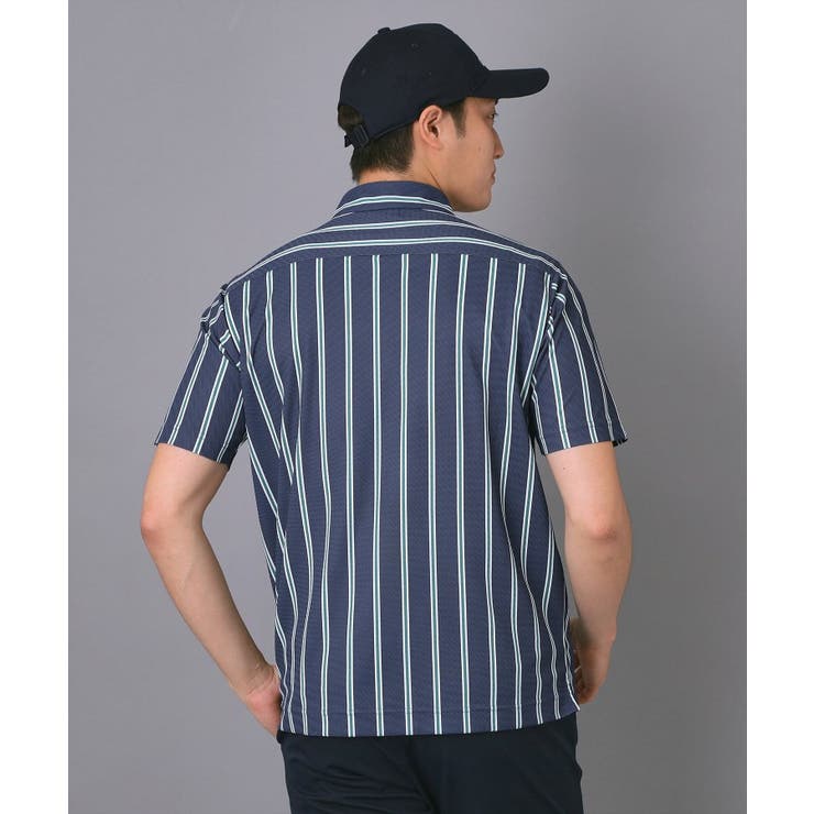 吸水速乾 UVカット ワインシャンブレーストライプポロシャツ | adabatmen | 詳細画像9 